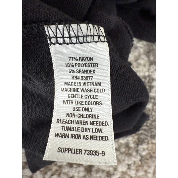 ANA Sz L Stretch Open Front Whimsigoth Cardigan Sweater Black Long Sleeve Outdoo - Picture 7 of 8